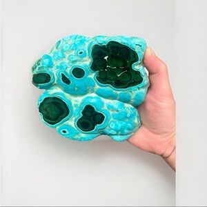 High Quality Malachite with Chrysocolla Mineral Specimen Semi-Polished Slab